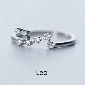 NEW 925 Sterling Silver Zodiac Resizable Ring-Leo